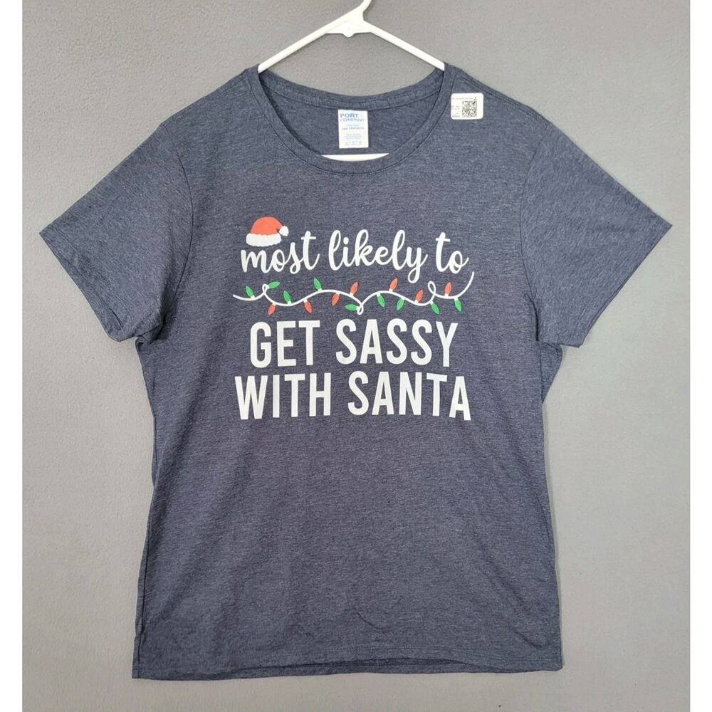 Most Likely To Christmas Shirt Funny Womens T-shirt Large
